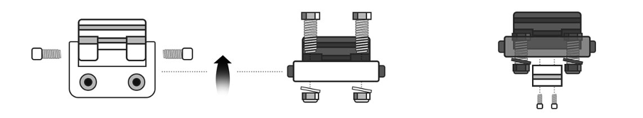 The STEDI™ ST2K Touch LED light bar sliding bracket, bracket assembly instruction diagram.